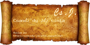 Csanády Jácinta névjegykártya